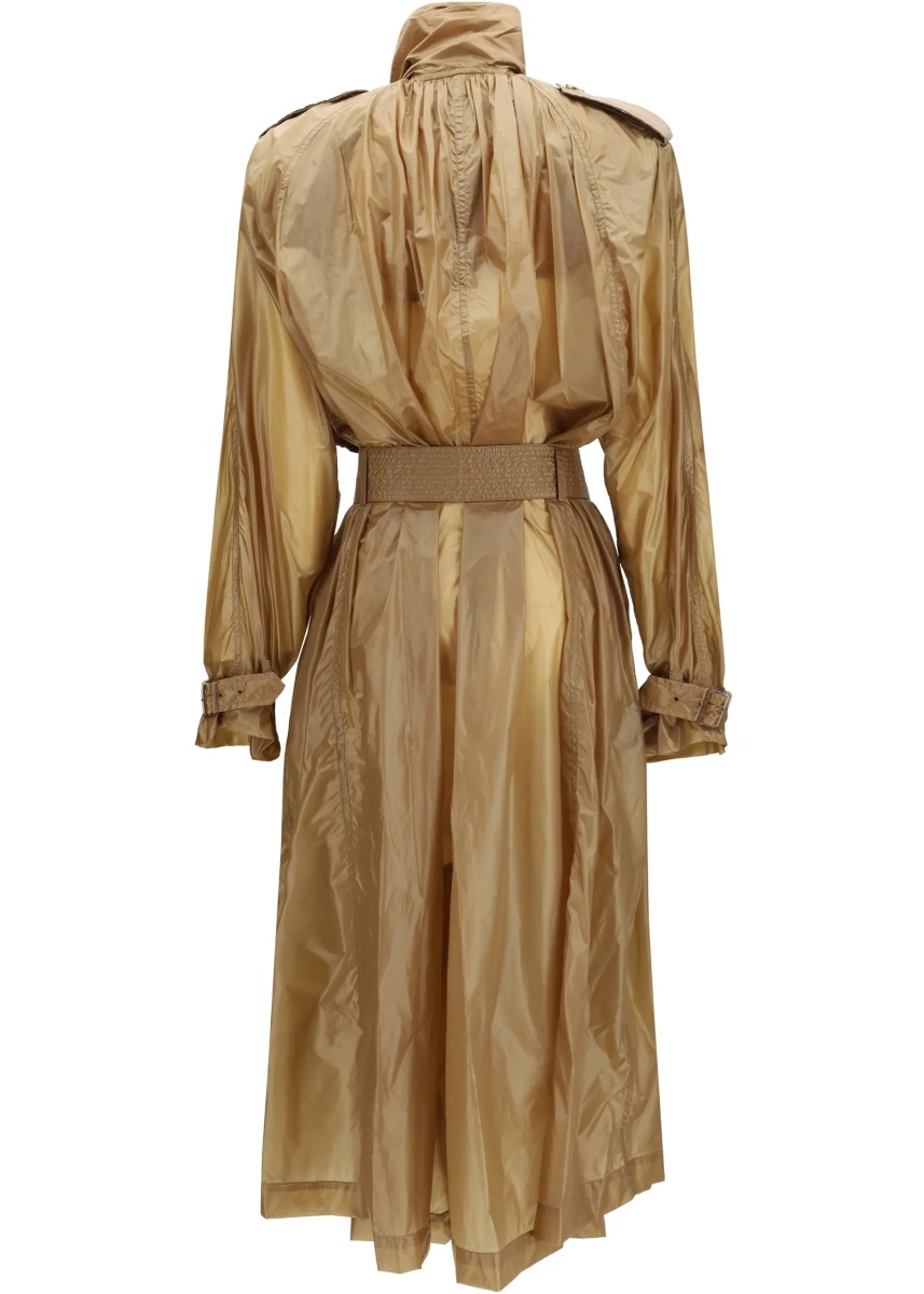 Trenciuri Translucent technical fabric Trench with lavallière collar - Img 2