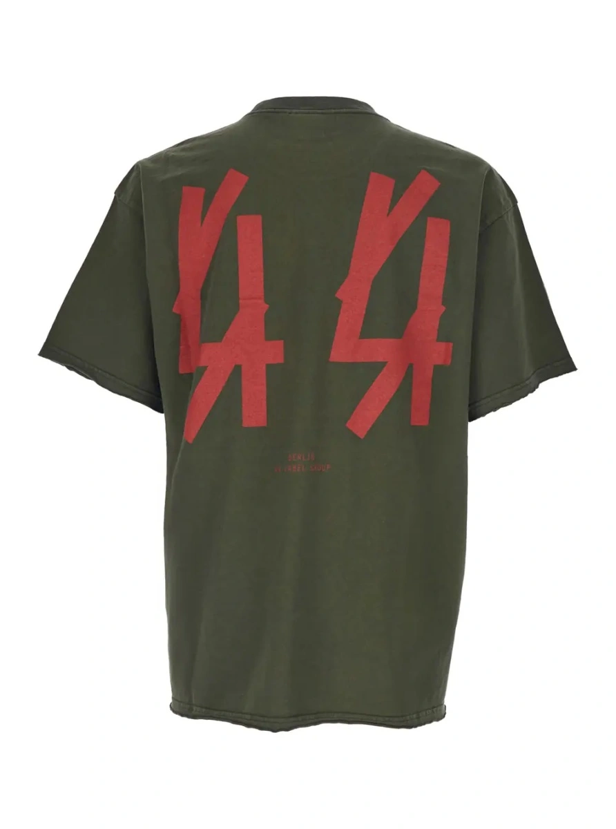 Tricou 44 LABEL GROUP verde din bumbac - Img 2