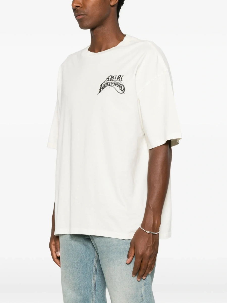 Tricou AMIRI alb din bumbac - Img 6