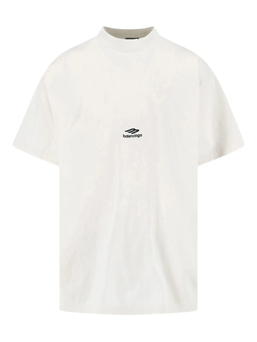 Tricou Balenciaga alb din bumbac - Img 6