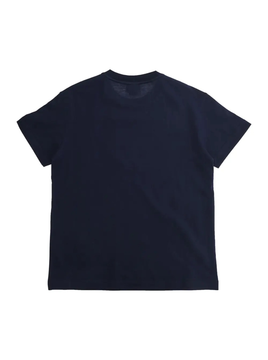 Tricou Blue Crew neck T-shirt with large logo on the front in cotton boy - Img 2