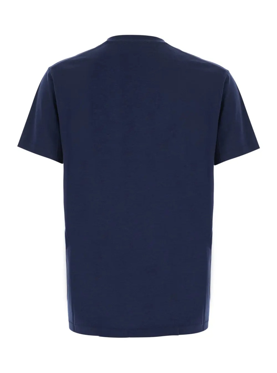 Tricou Blue Crew neck T-shirt with logo embroidery on the front in Blend cotton for men - Img 2