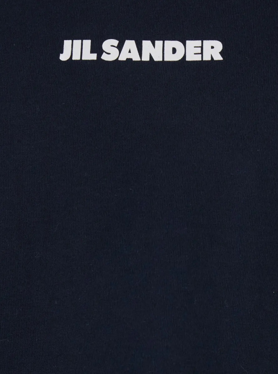 Tricou Blue T-Shirt with Logo Lettering on the Front In Cotton for Men - Img 3
