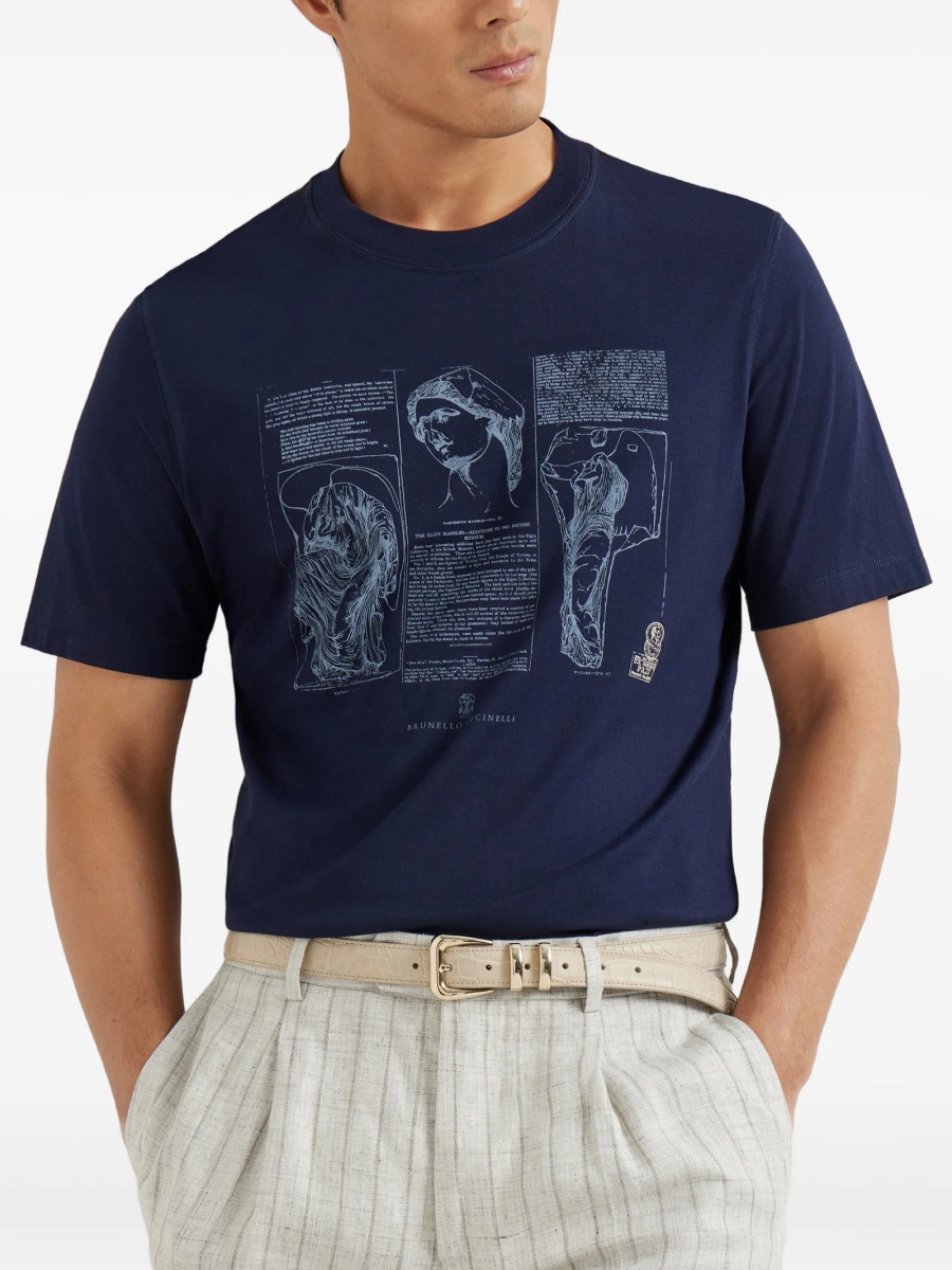 Tricou Brunello Cucinelli albastru - Img 3