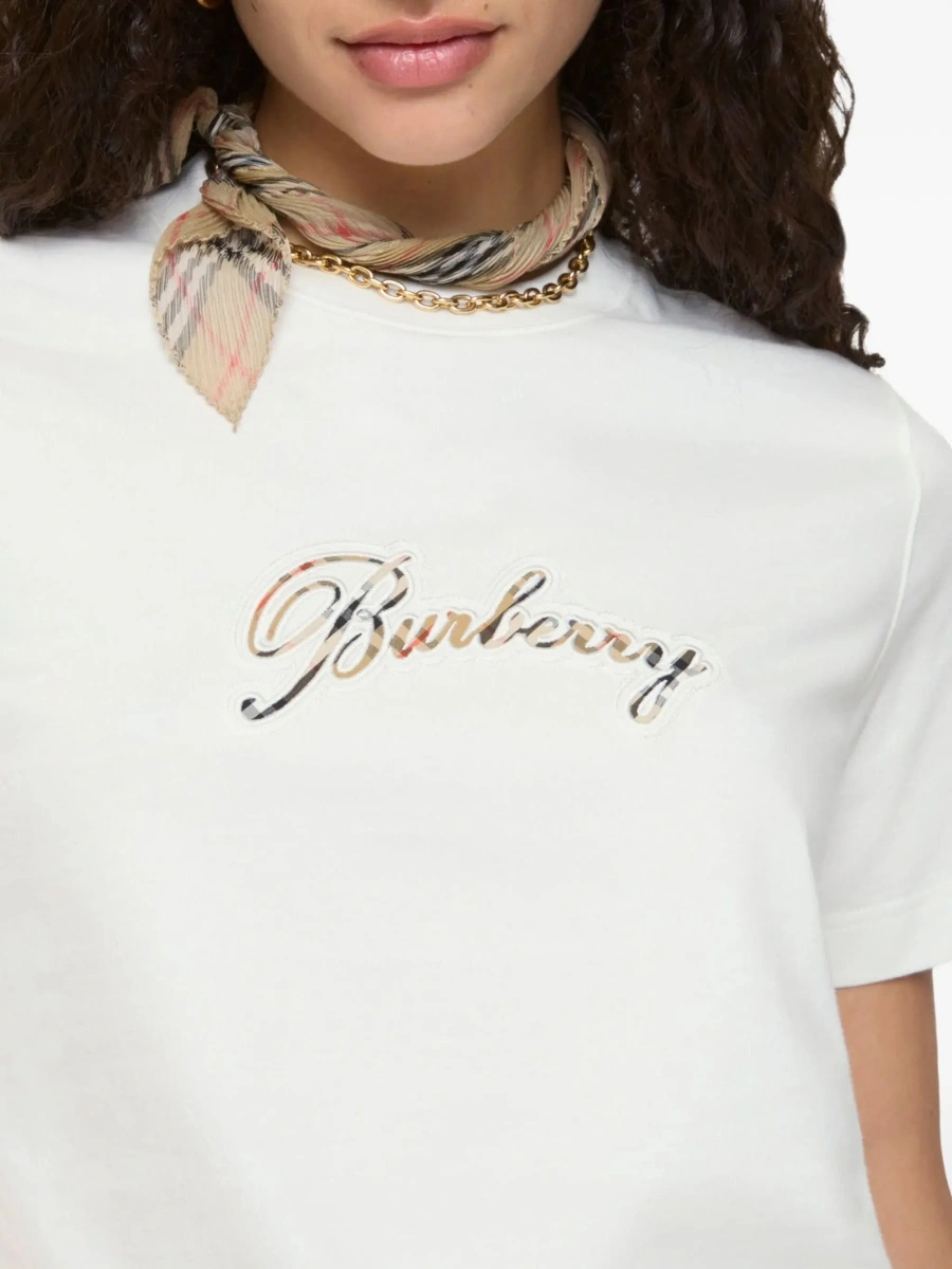 Tricou Burberry alb din bumbac - Img 5