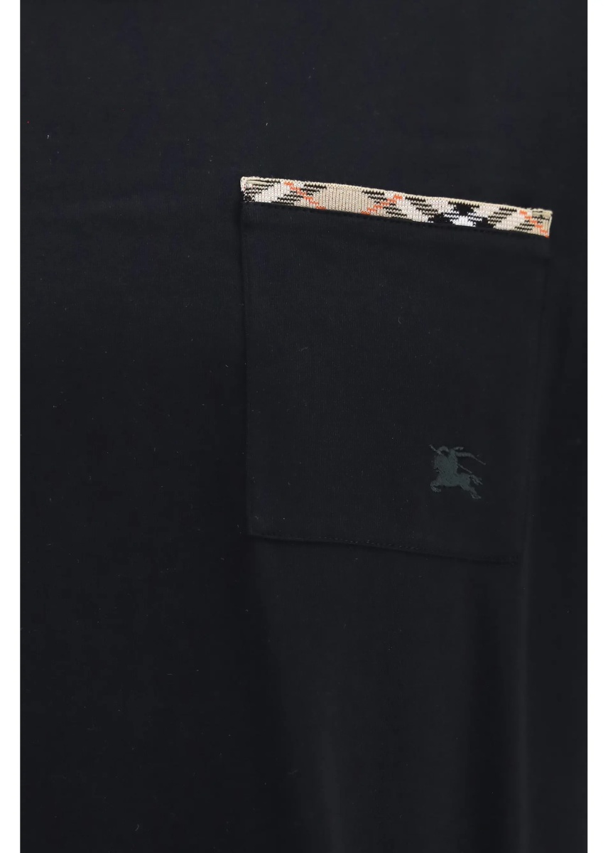 Tricou Cotton T-shirt with Check Trims - Img 3