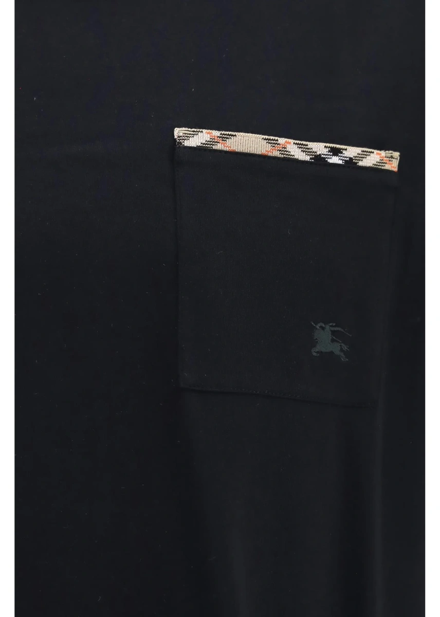 Tricou Cotton T-shirt with Check Trims - Img 3