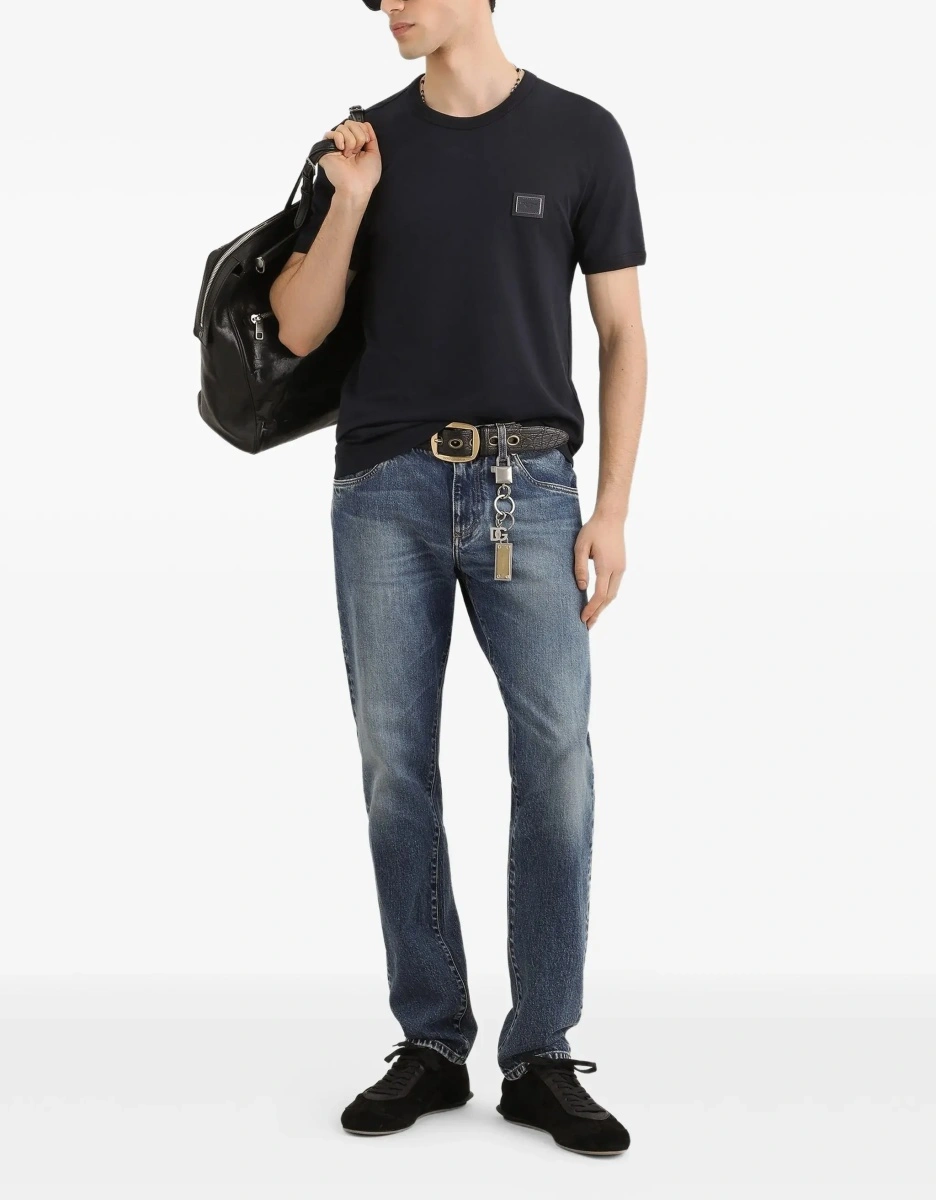 Tricou Cotton T-shirt with logo plaque - Img 4