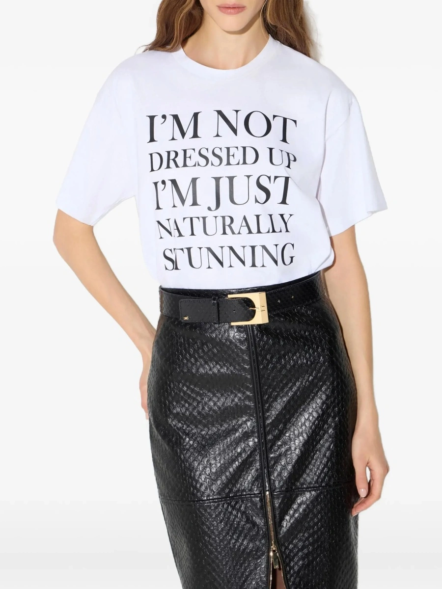Tricou Elisabetta Franchi alb din bumbac - Img 6