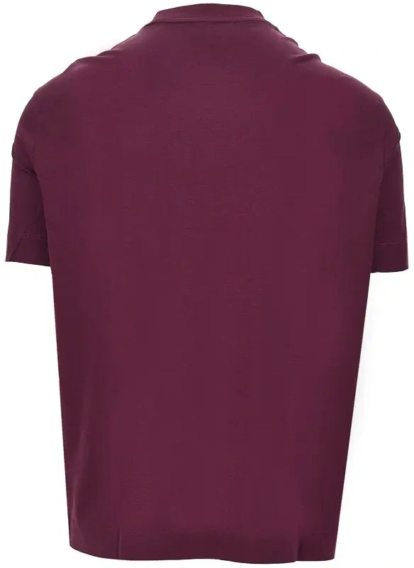 Tricou Emporio Armani mov din lyocell si bumbac - Img 3