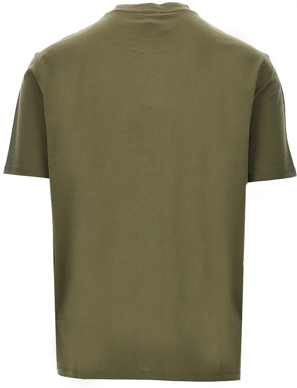 Tricou Emporio Armani verde din lyocell si jerse - Img 3