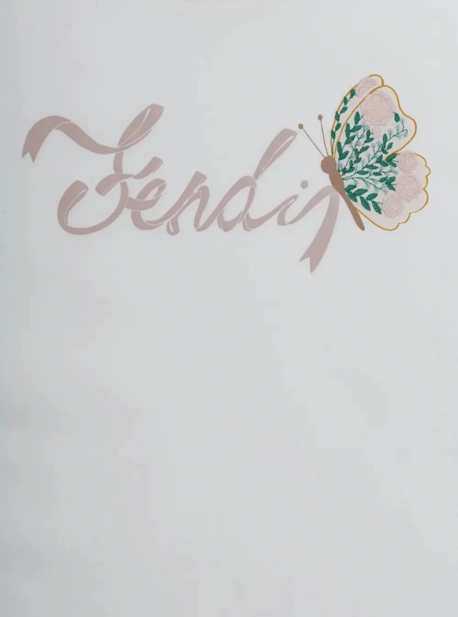 Tricou Fendi alb din bumbac - Img 3
