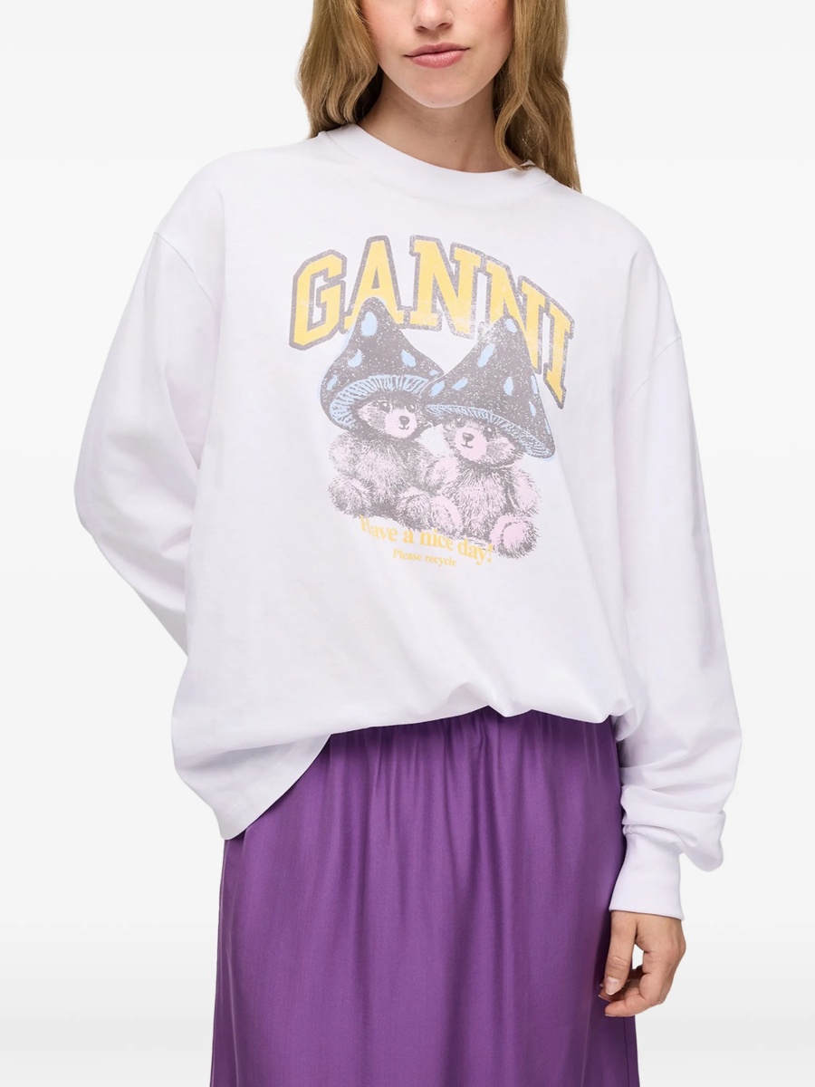 Tricou Ganni alb - Img 3