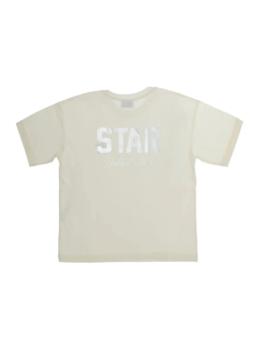 Tricou GOLDEN GOOSE KIDS bej din bumbac - Img 2