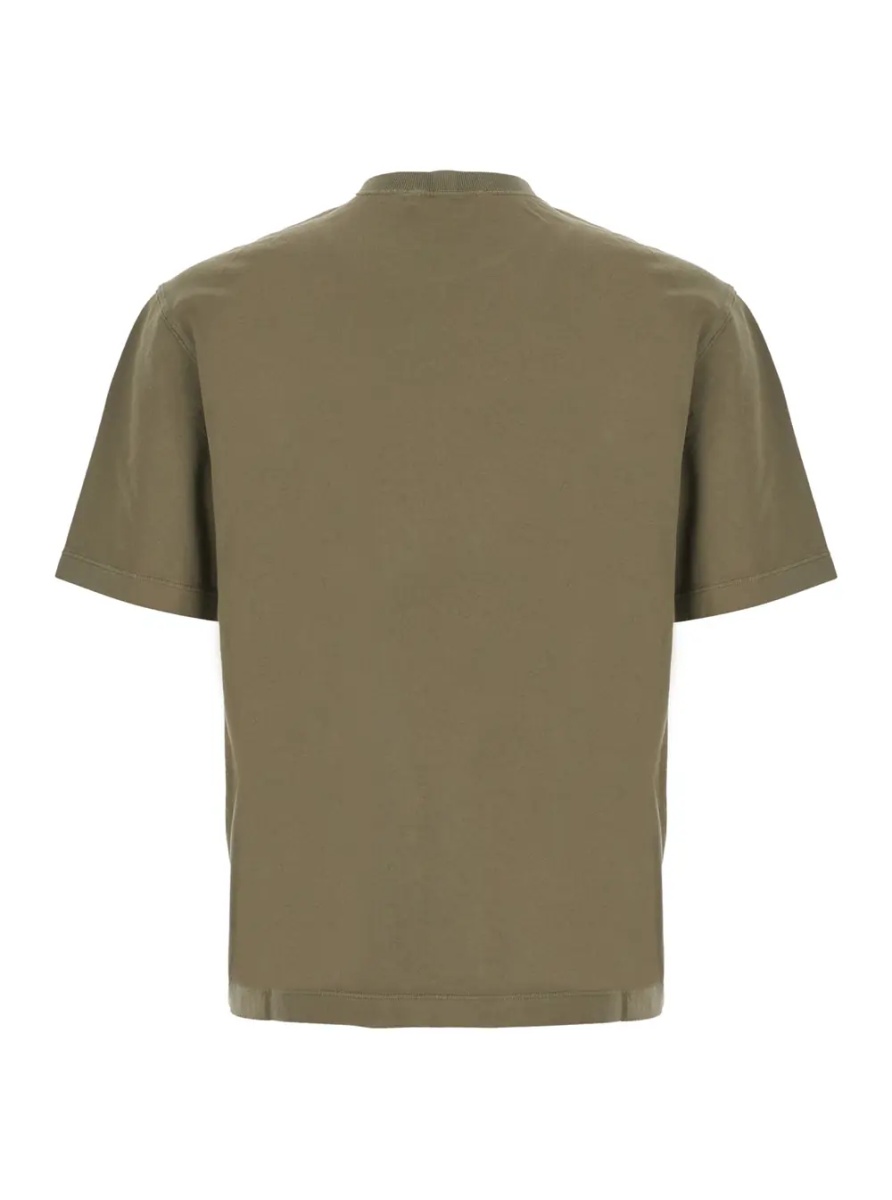 Tricou Green Crew neck T-shirt with logo patch on the front in cotton for men - Img 2