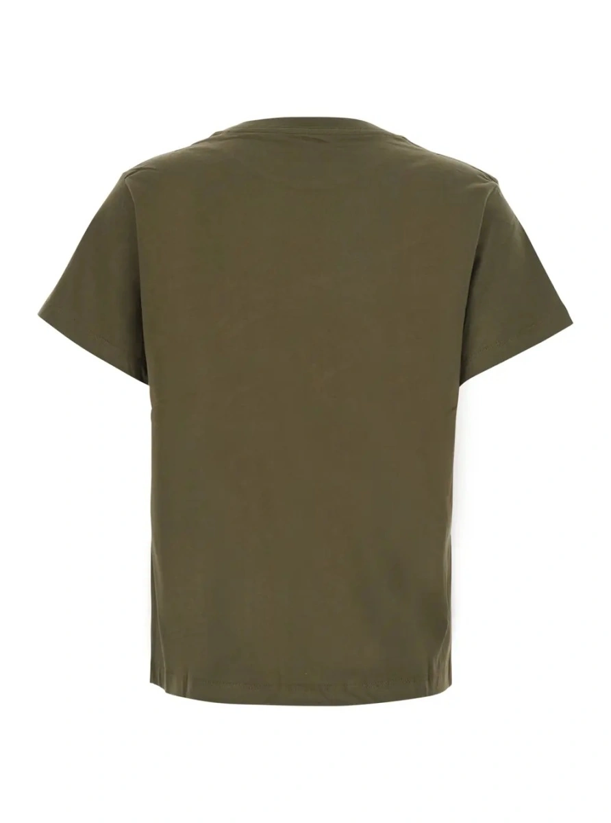 Tricou 'IONI' green T-shirt with short sleeves and logo on the front in cotton for women - Img 2