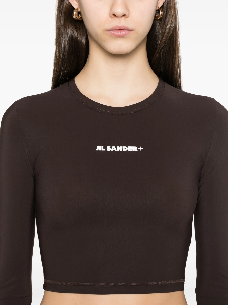 Tricou Jil Sander maro din elastan si poliamida - Img 5