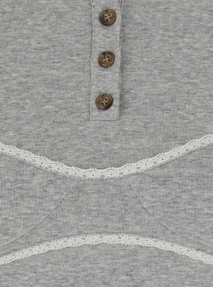 Tricou Markgong gri din bumbac si elastan - Img 3