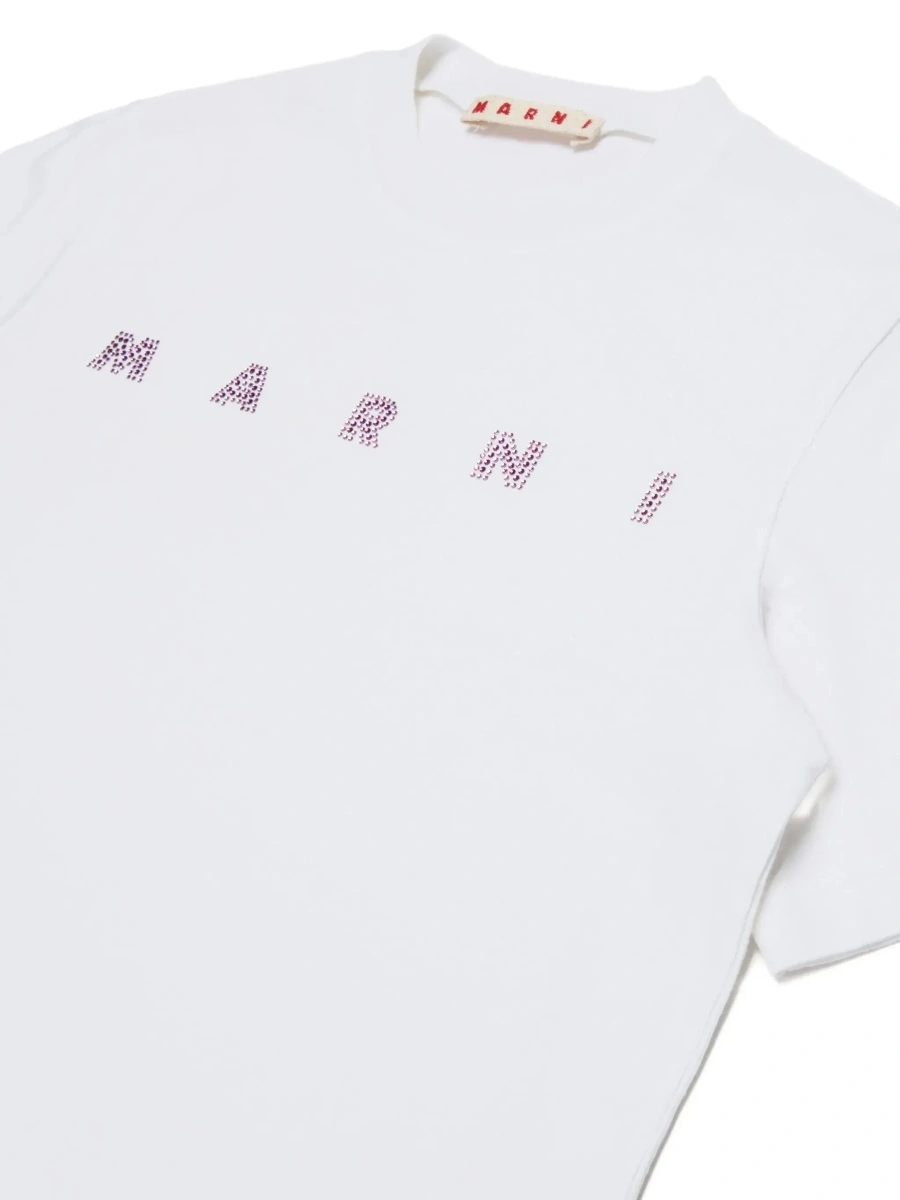 Tricou Marni alb din bumbac - Img 5