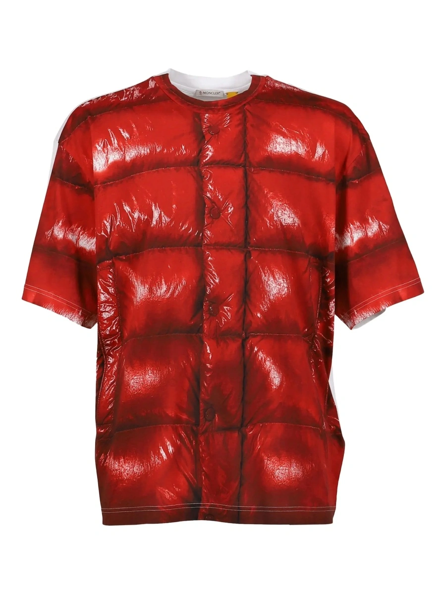 Tricou Moncler Genius rosu din bumbac - Img 6