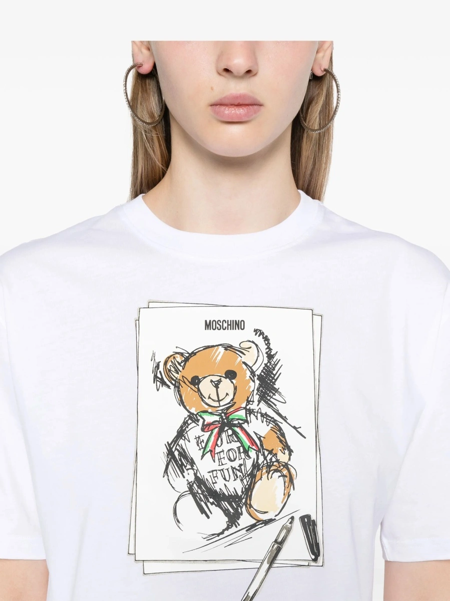 Tricou Moschino alb - Img 5