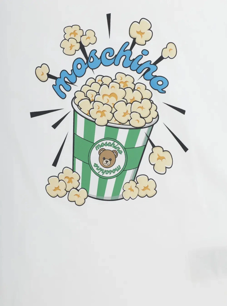 Tricou MoschinoS alb din bumbac - Img 3