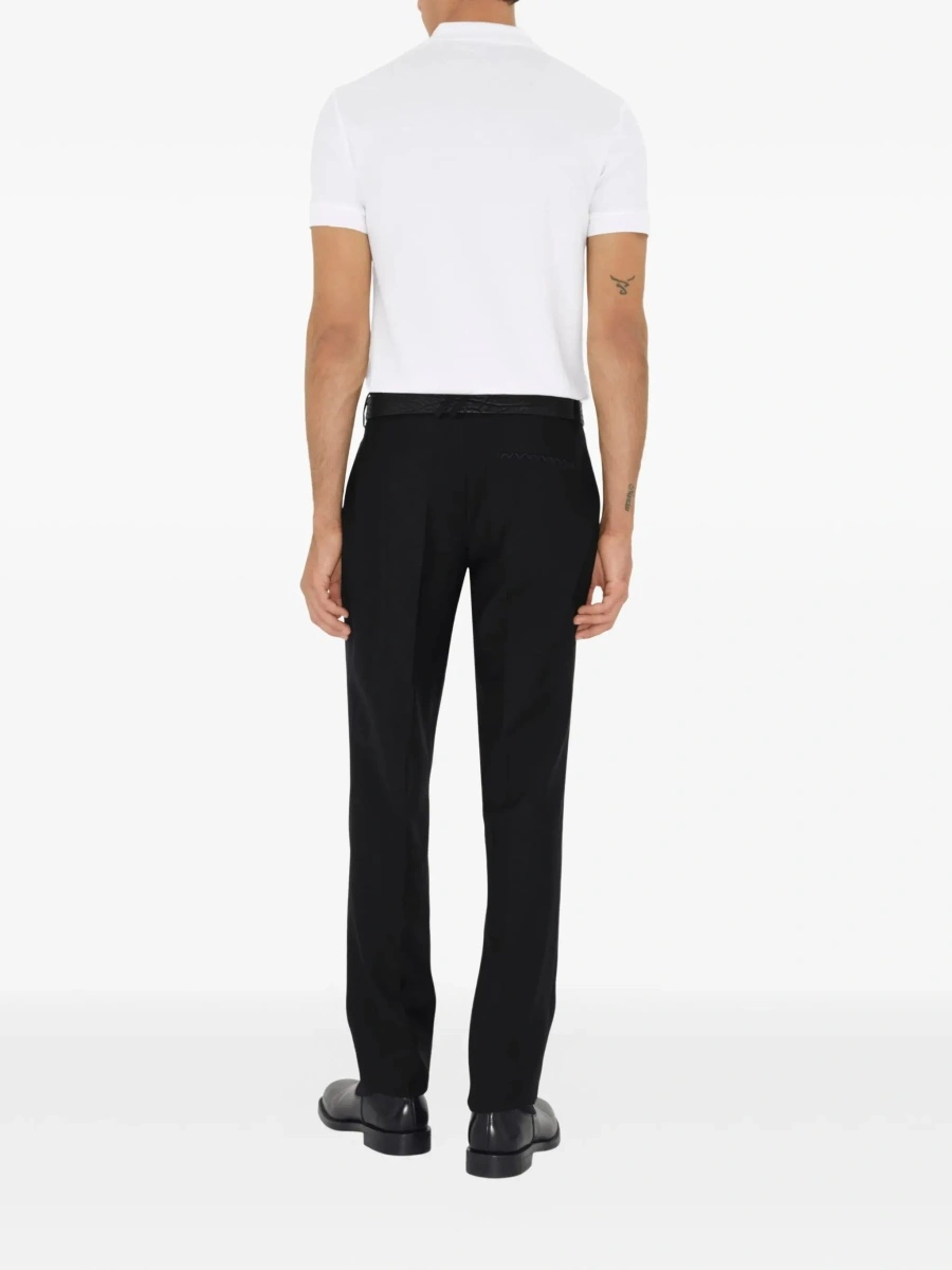 Tricou polo Burberry alb din bumbac 'Eddie' - Img 6