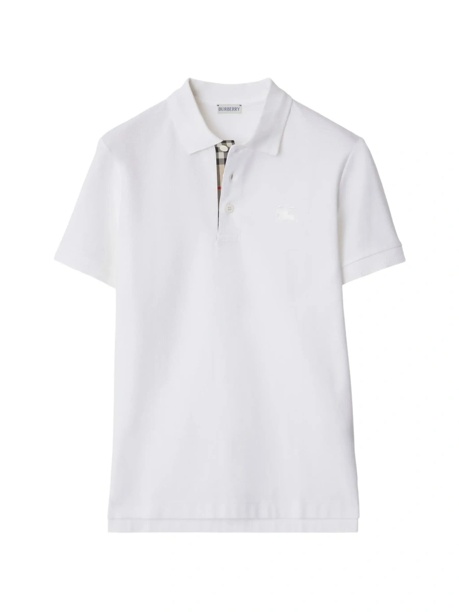 Tricou polo Burberry alb din bumbac 'Eddie' - Img 8