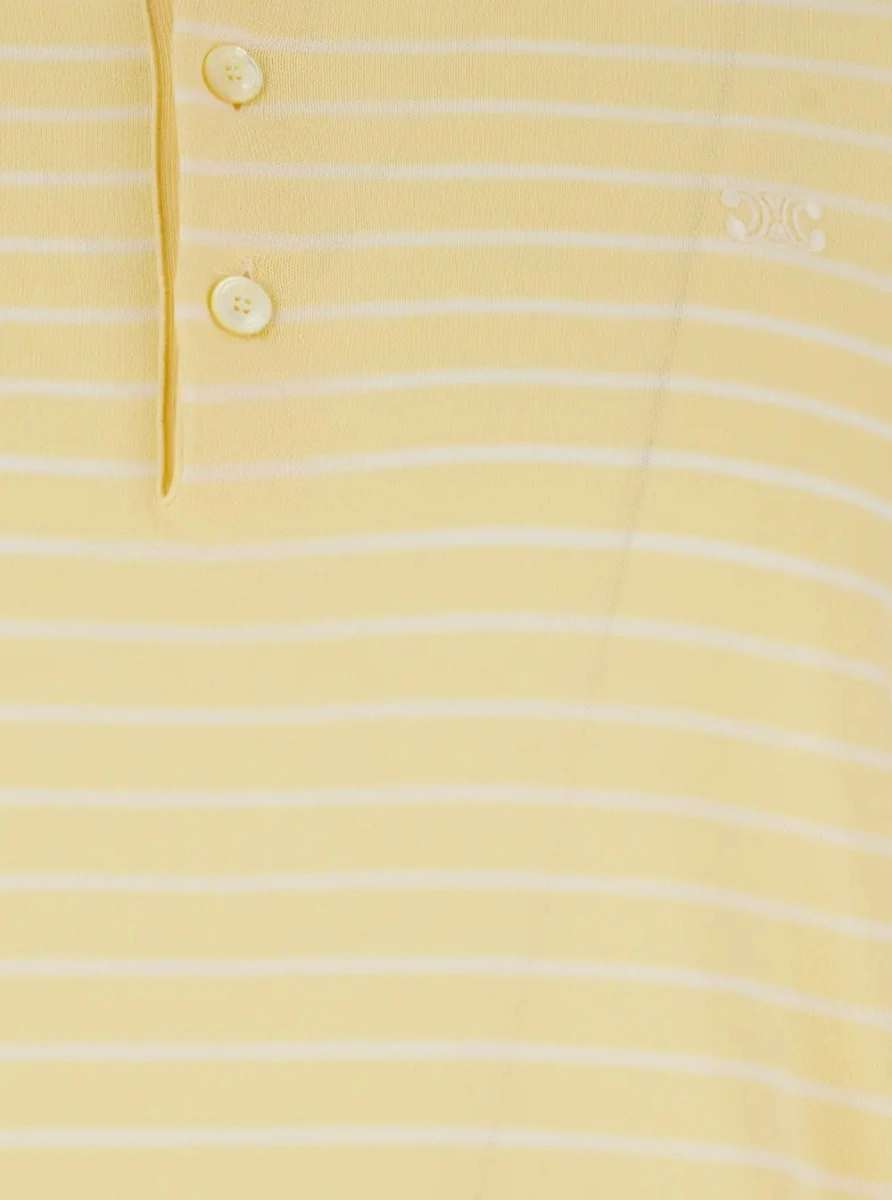 Tricou polo Céline galben din bumbac - Img 3