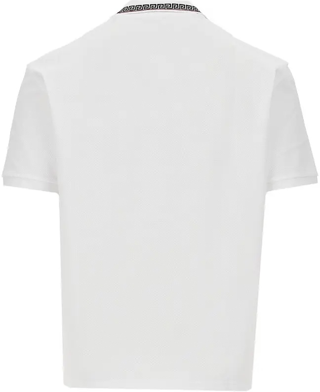 Tricou Polo Cotton polo shirt with Greca motif - Img 3