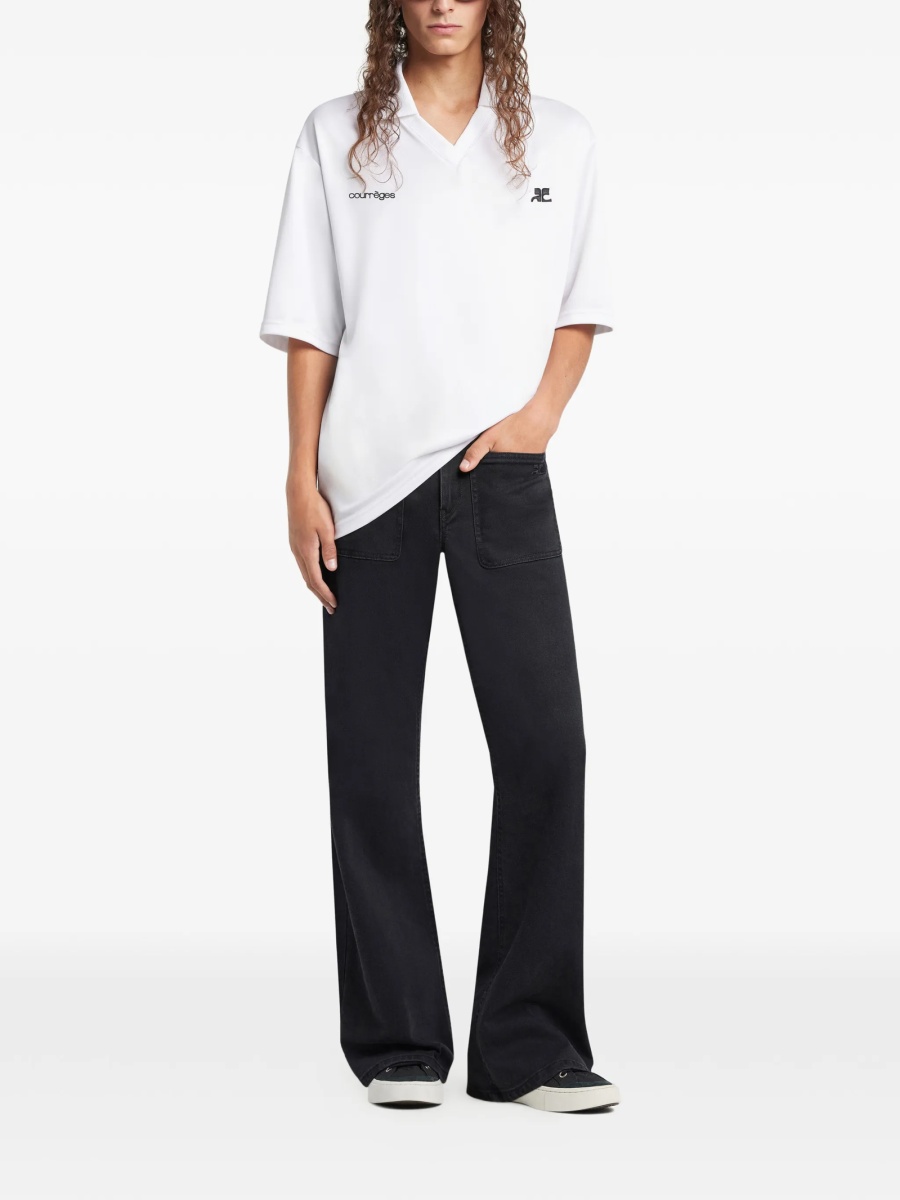 Tricou Polo COURRÈGES alb din polyester - Img 2