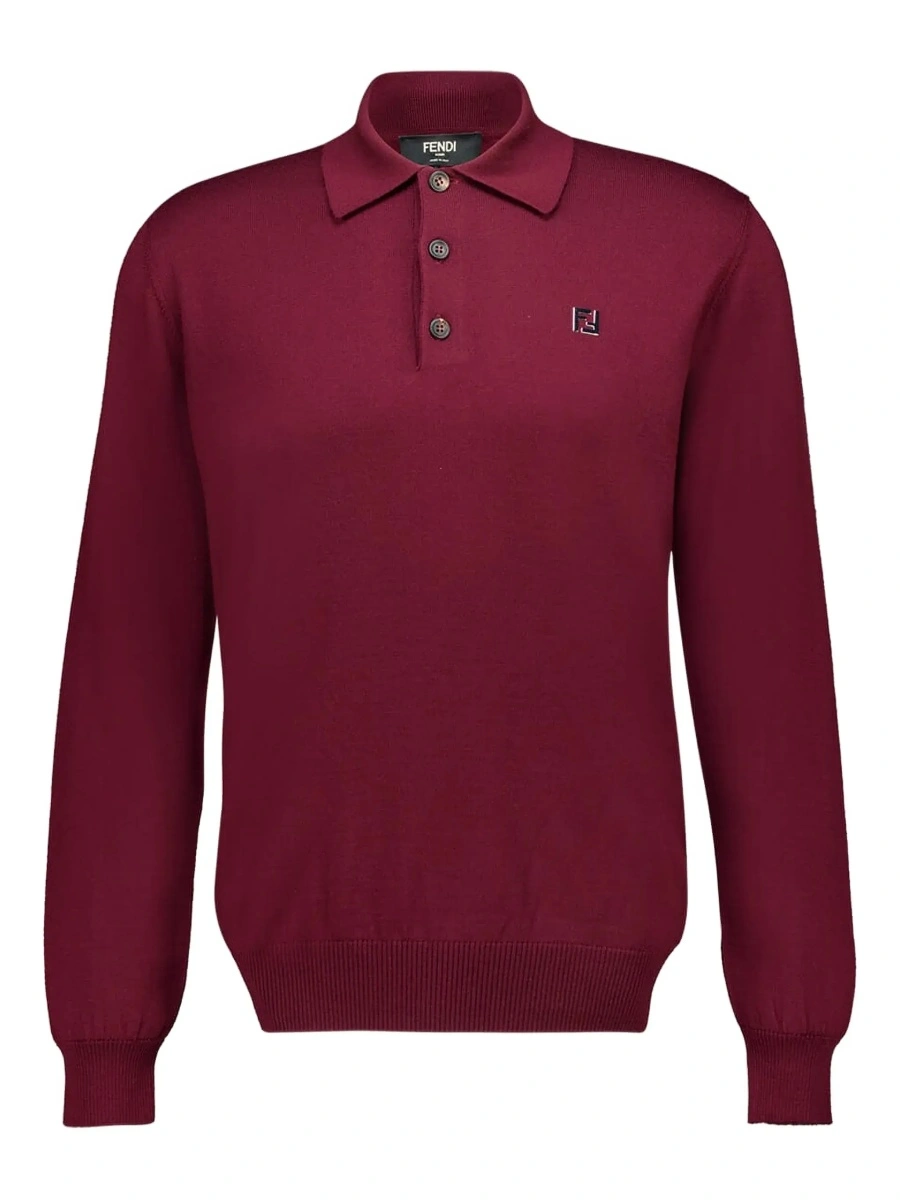 Tricou polo Fendi mov din lana - Img 7