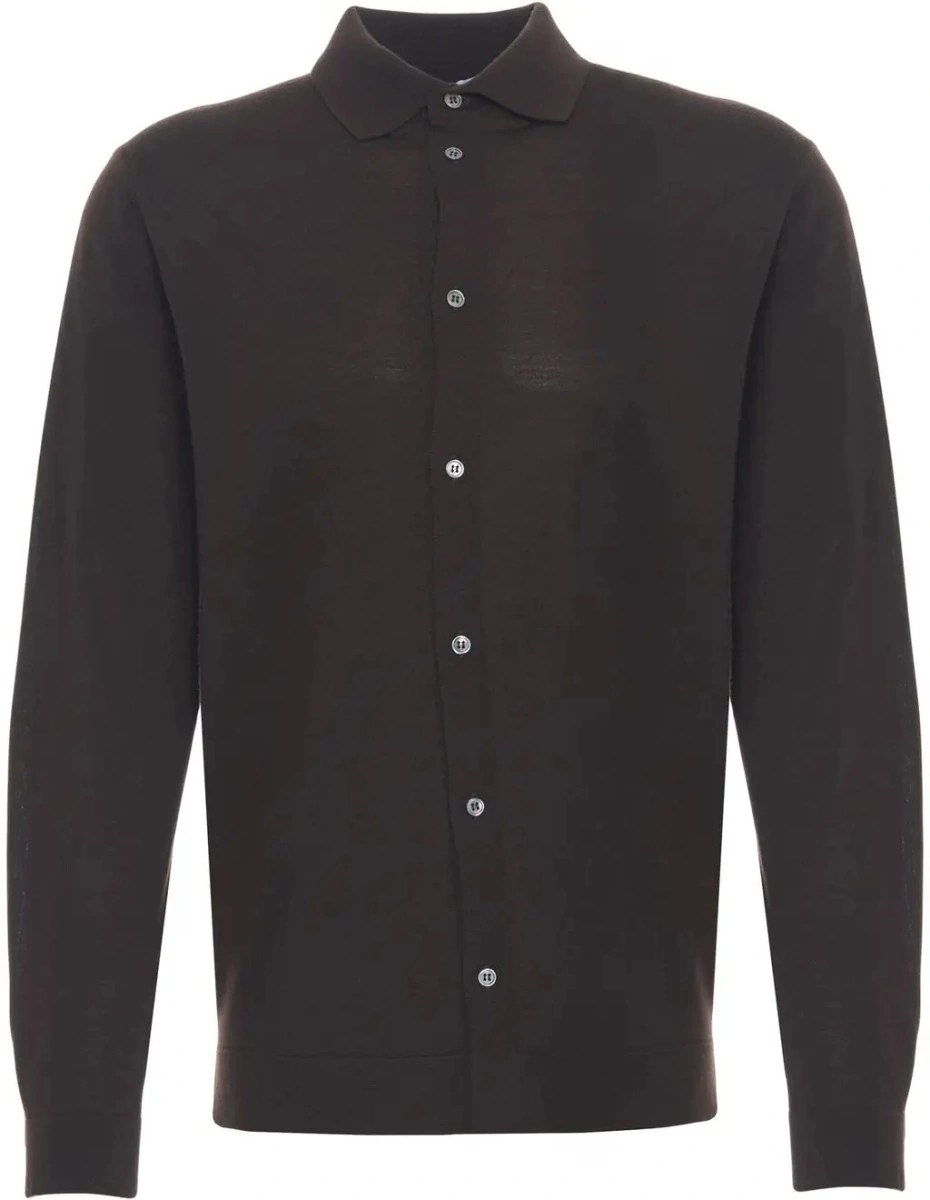 Tricou polo Gender maro din lana - Img 2