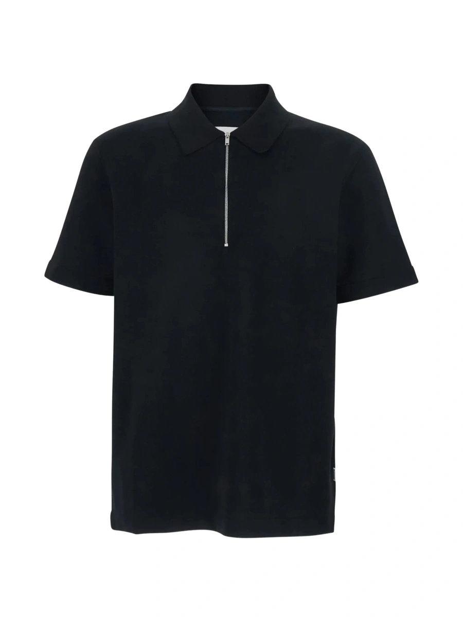 Tricou polo Jil Sander negru din bumbac - Img 6