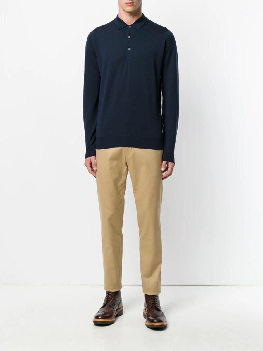 Tricou Polo John Smedley albastru - Img 2