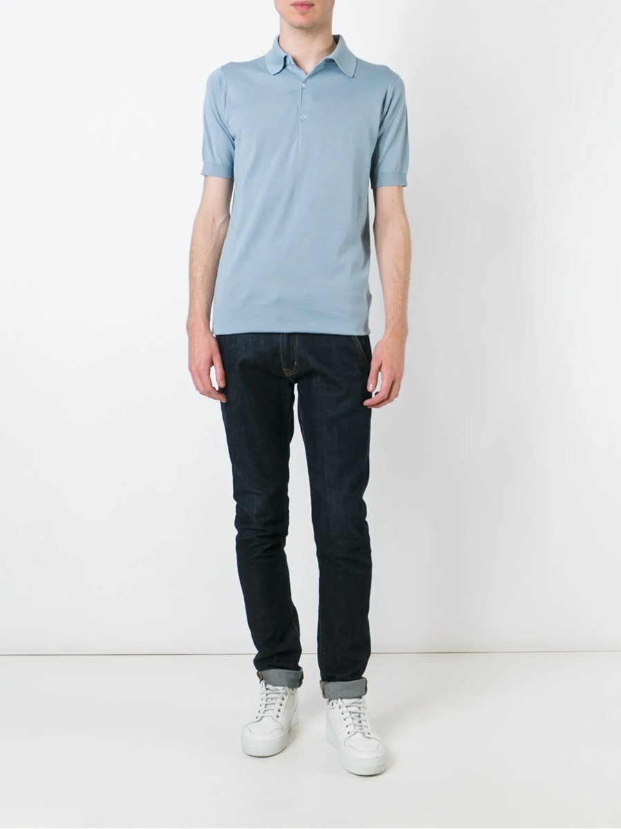 Tricou Polo John Smedley albastru - Img 2