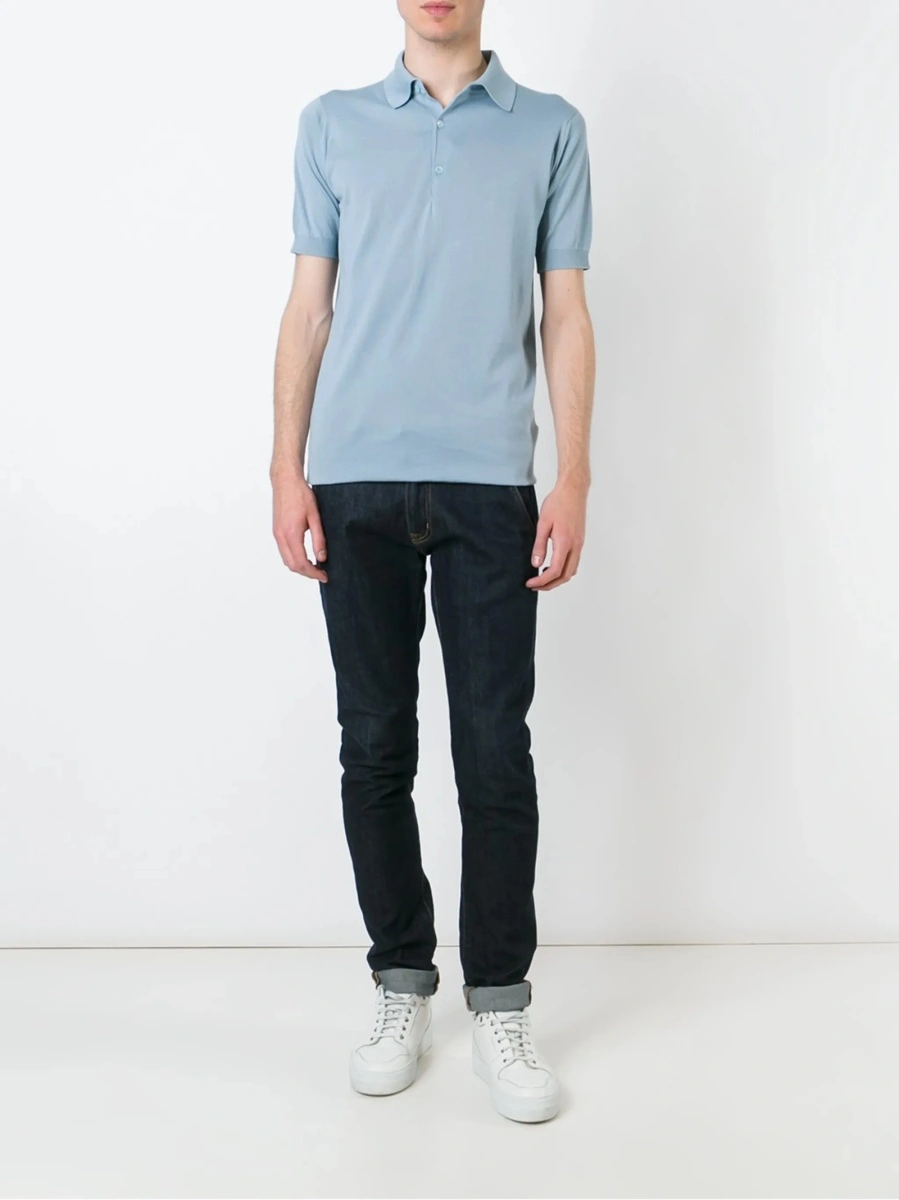 Tricou Polo John Smedley albastru - Img 2