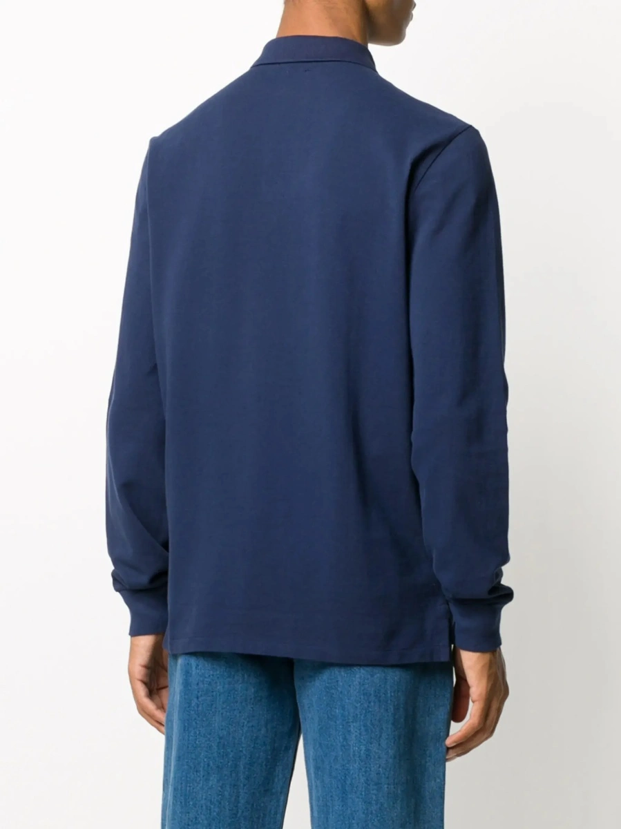 Tricou polo Ralph Lauren albastru din bumbac 'Slim Fit' - Img 6