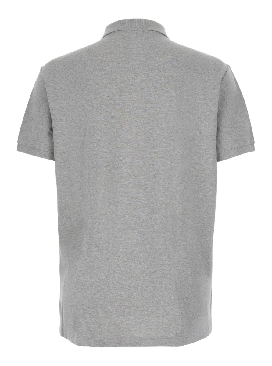 Tricou polo Ralph Lauren gri din bumbac 'Custom Fit' - Img 2