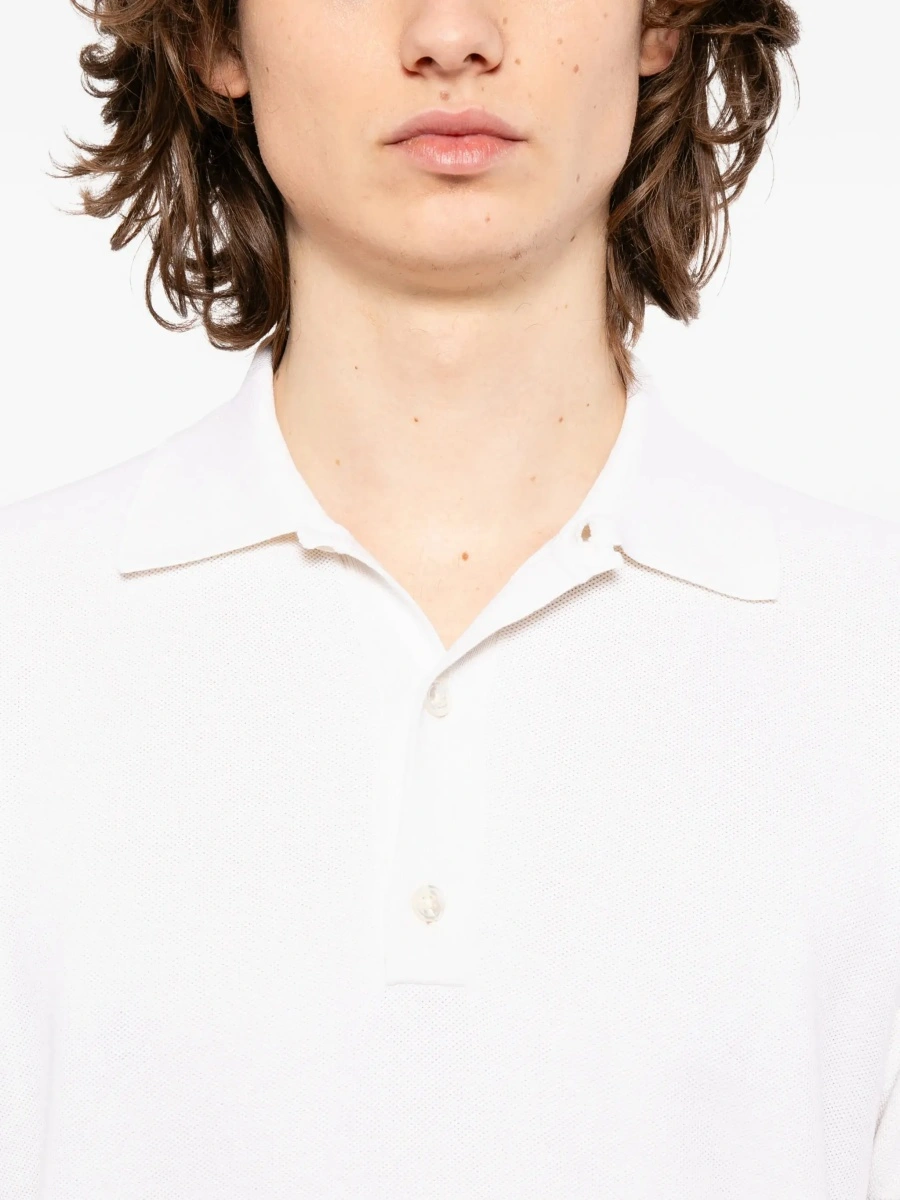 Tricou Polo Silk and cotton pique polo shirt - Img 8
