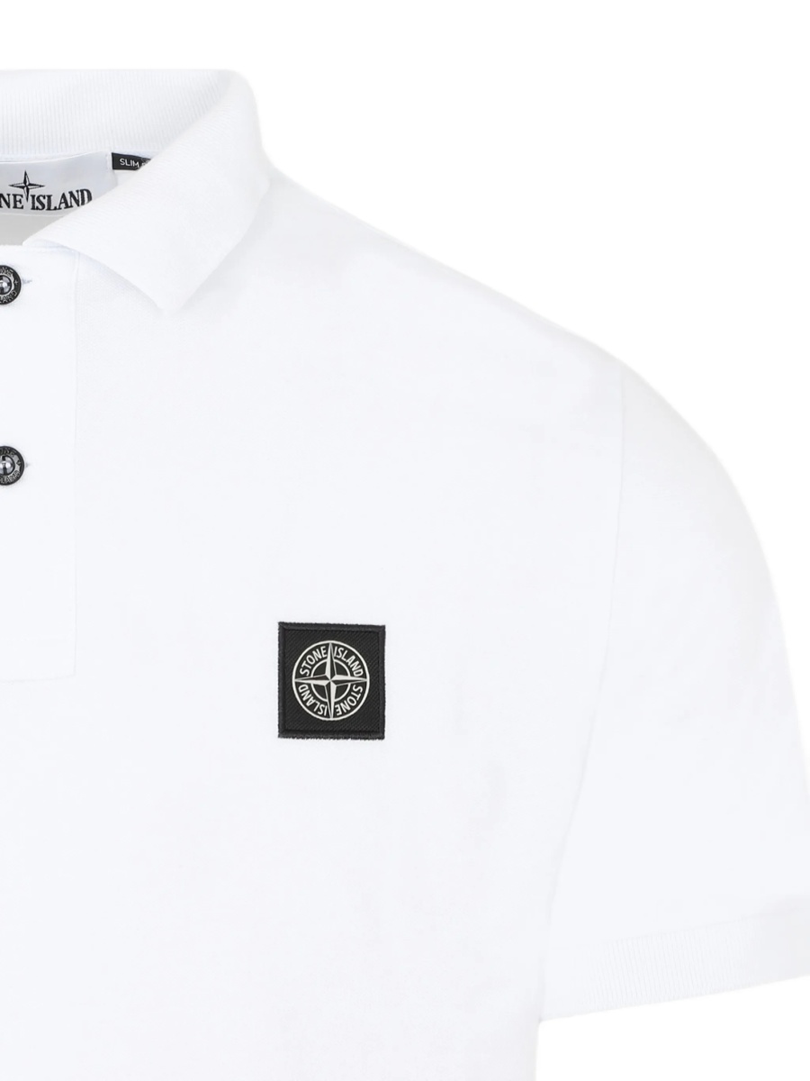 Tricou Polo Stone Island alb - Img 3