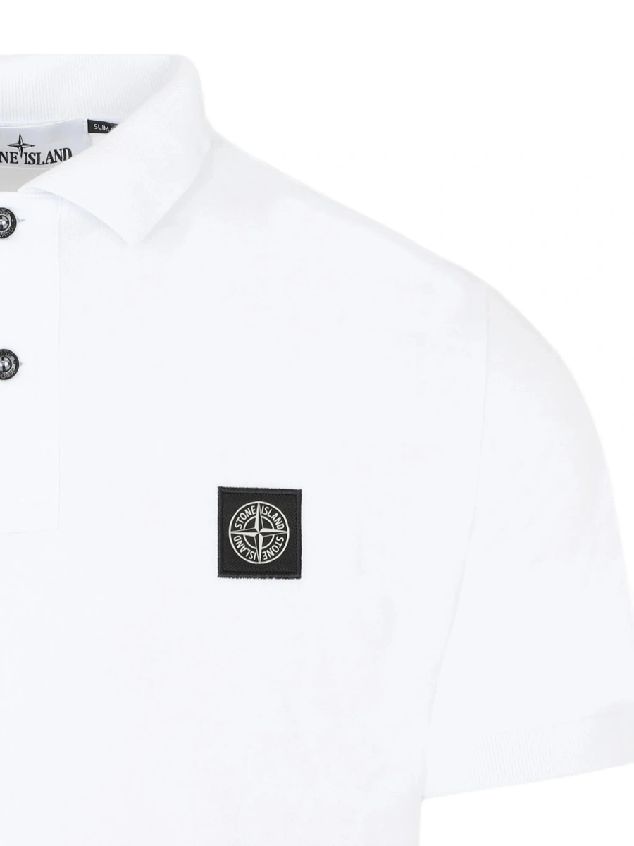 Tricou Polo Stone Island alb - Img 3