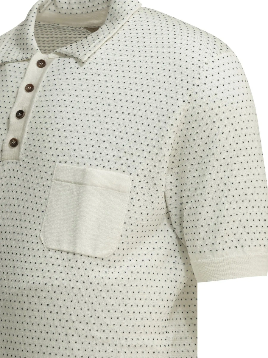 Tricou Polo Textured knit polo shirt buttons - Img 4