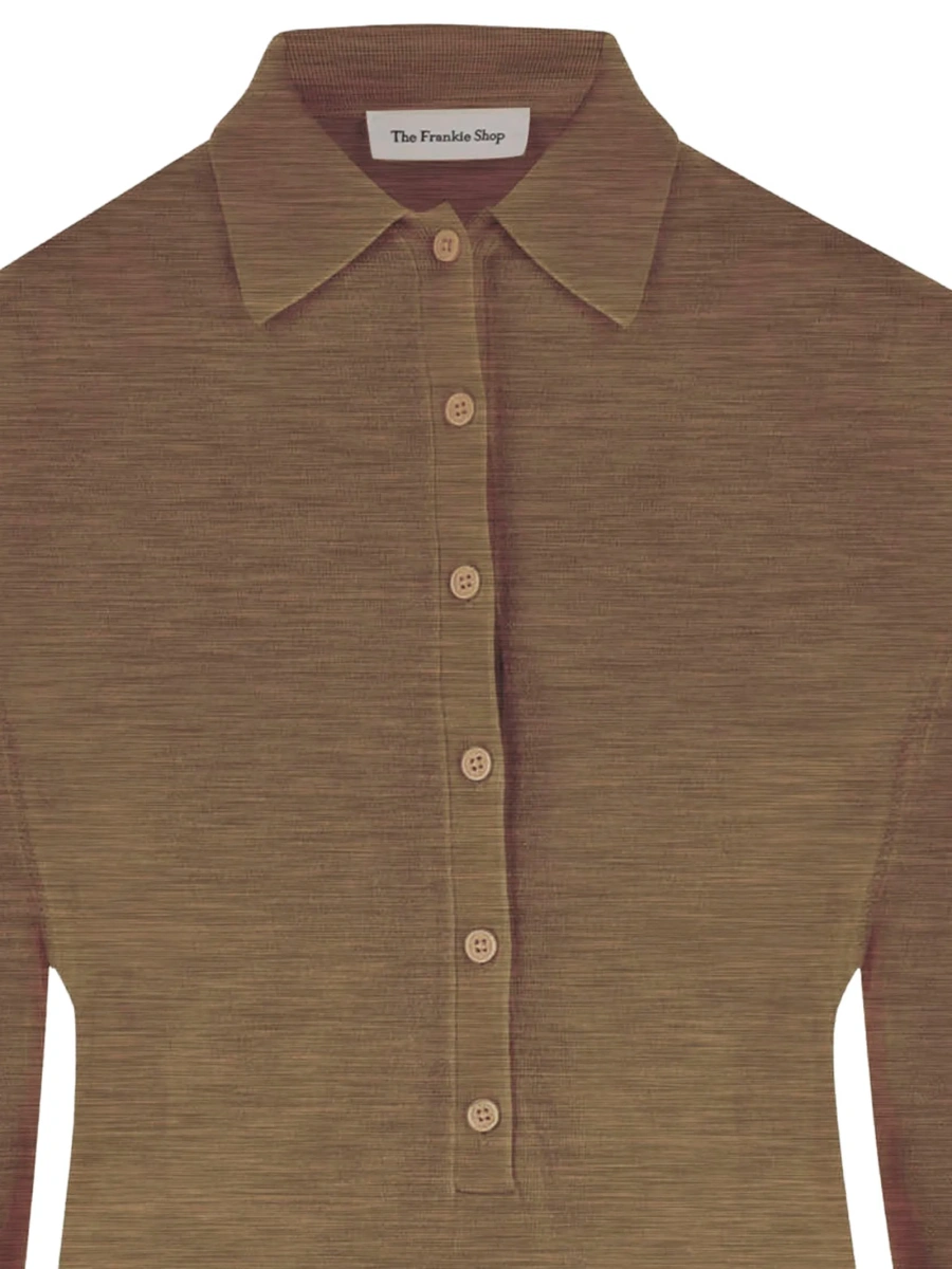 Tricou Polo The Frankie Shop maro - Img 3