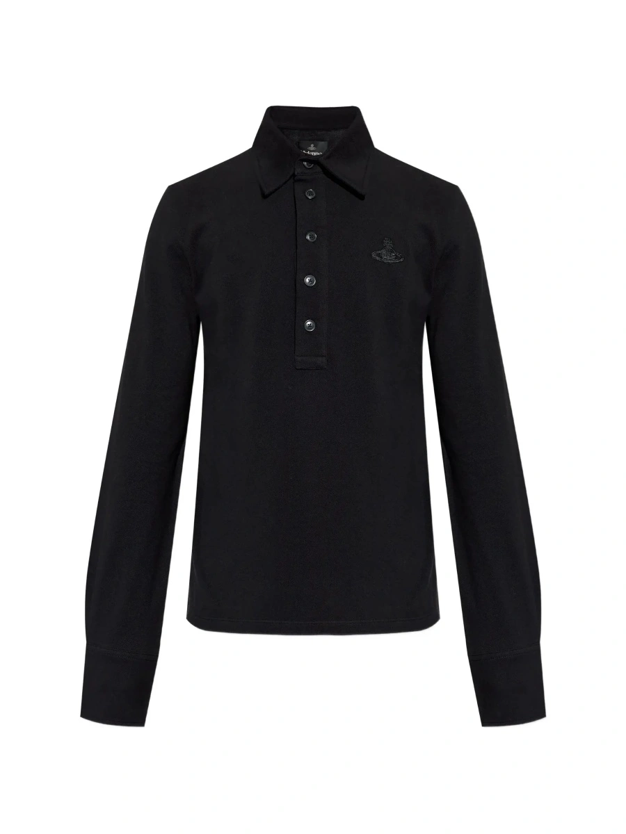 Tricou polo Vivienne Westwood negru din bumbac - Img 8