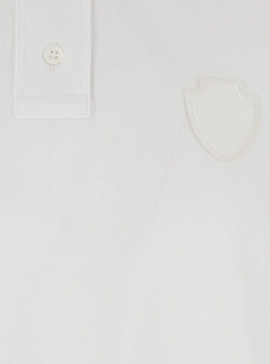 Tricou Polo White Polo with Front Logo Patch In Cotton for Women - Img 3
