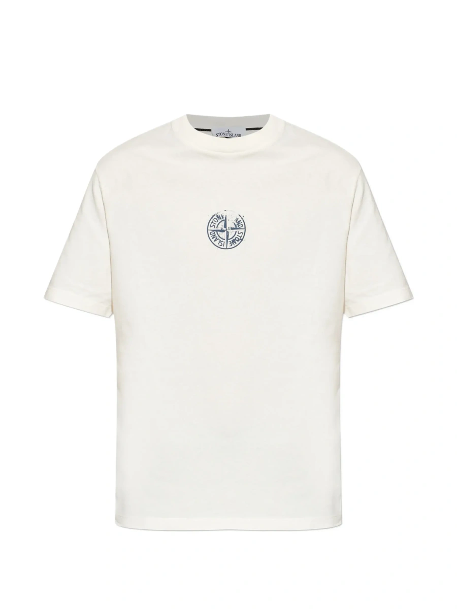 Tricou Stone Island bej din bumbac - Img 8