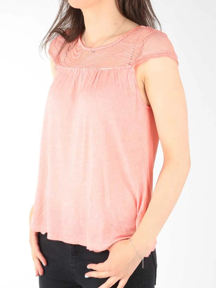 Tricou T-shirt Capsleeve Tee Coral Peach W7337FDJX - Img 3