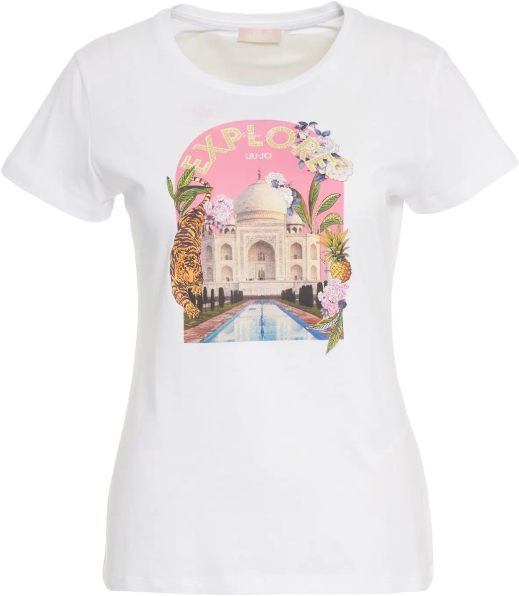 Tricou T-shirt with print and rhinestones - Img 2