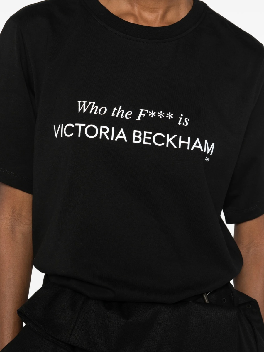 Tricou Victoria Beckham negru din bumbac organic - Img 5